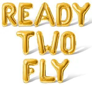 Letter Balloons - READY TWO FLY 16" Inch Alphabet Letters Foil Mylar Balloon 2nd Birthday Party Banner