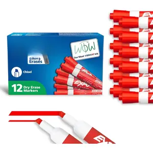 Low Odor Dry Erase Markers Chisel Tip Red 12 Count