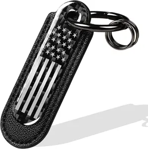 American Flag Keychain,Carbon Fiber Leather Set Car Keychain,Universal keychain Fashion Sports Keychains Keyring Business Gift Birthday Present
