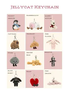 Jellycat Soft Plush Keychain – Adorable Mini Stuffed Animal Charms for Bags Backpacks & Keys Perfect Gift for Collectors and Birthdays