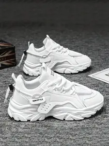 Men's Casual Skateboarding Shoes, PU Leather Upper, Anti-Slip PVC Sole, All-Season Comfort, Low Top, Lace-Up Design, Outdoor Sports, Trending Shoes