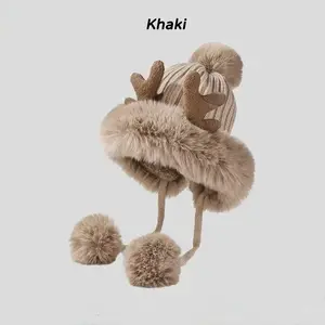 Cozy Comfort Reindeer Beanie Antler Design for Winter Fashion