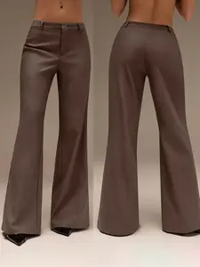 Women's Low-Waist Comfortable Wide-Leg Flare Pants, Casual Trousers, Casual and Formal Wear, All-Season Women's Clothing, Fitted H-Type Long/pants