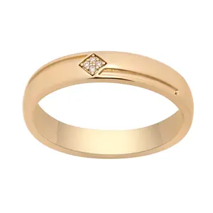Mens Classic Diamond Accent Band - 14K Gold-Plated