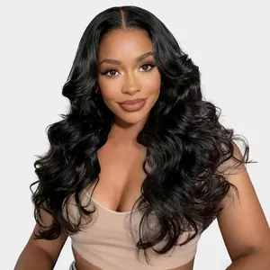 Tuneful 13x6 HD Lace Front Hair wigs Natural Black Body Wave 180% Density Pre Plucked Lace Frontal Wigs for Women