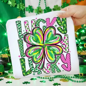 [Sale off up to 50%] Lucky Shamrock Sweatshirt, Lucky St Patrick’s Day, Preppy Lucky, St Patricks, Shamrock, Lucky Charm, streetwear graphic tee