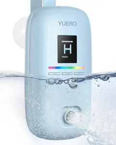 YUERO Spa bathroom, shower mode / bubble mode, portable shower head wireless accessories with adjustable speed of 3 levels, shower heads for home spa, relaxation (blue) Bath Jets