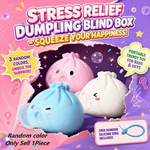 Cute Bubble Blowing Dumpling Squishy Surprise Blind Box, Soft Sensory Dumpling Toy, Super Squishy Stress Relief Fidget Toy for Office, School & Home Use, Squishy Sensory Play