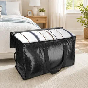 6 Pack Extra Large Heavy Duty Moving Bags with Zippers and Reinforced Carrying Handles,Reusable Foldable Storage Totes for Clothes, Bedding, Blankets, Laundry and Shoes, Water-Resistant Packing Bags for College Dorm Move In, Travel and Closet Organization