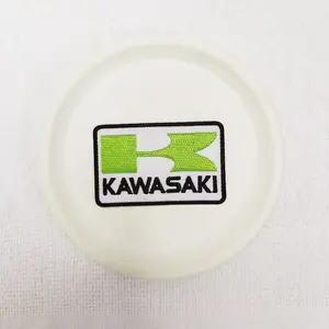 1PCS Kawasaki green letter logo embroidered patch badge, suitable for DIY decorative patch patches on hats, bags, shoes, and clothing, durable material with back hot melt adhesive that can be sewn, ironed, and washed