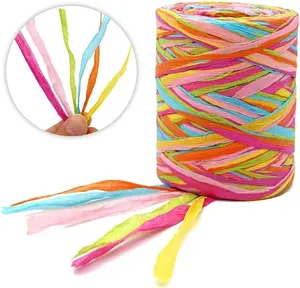 Colored 262 Feet Paper Ribbon,6 Colored Packing Paper String Perfect for Gift Wrapping and DIY Decoration