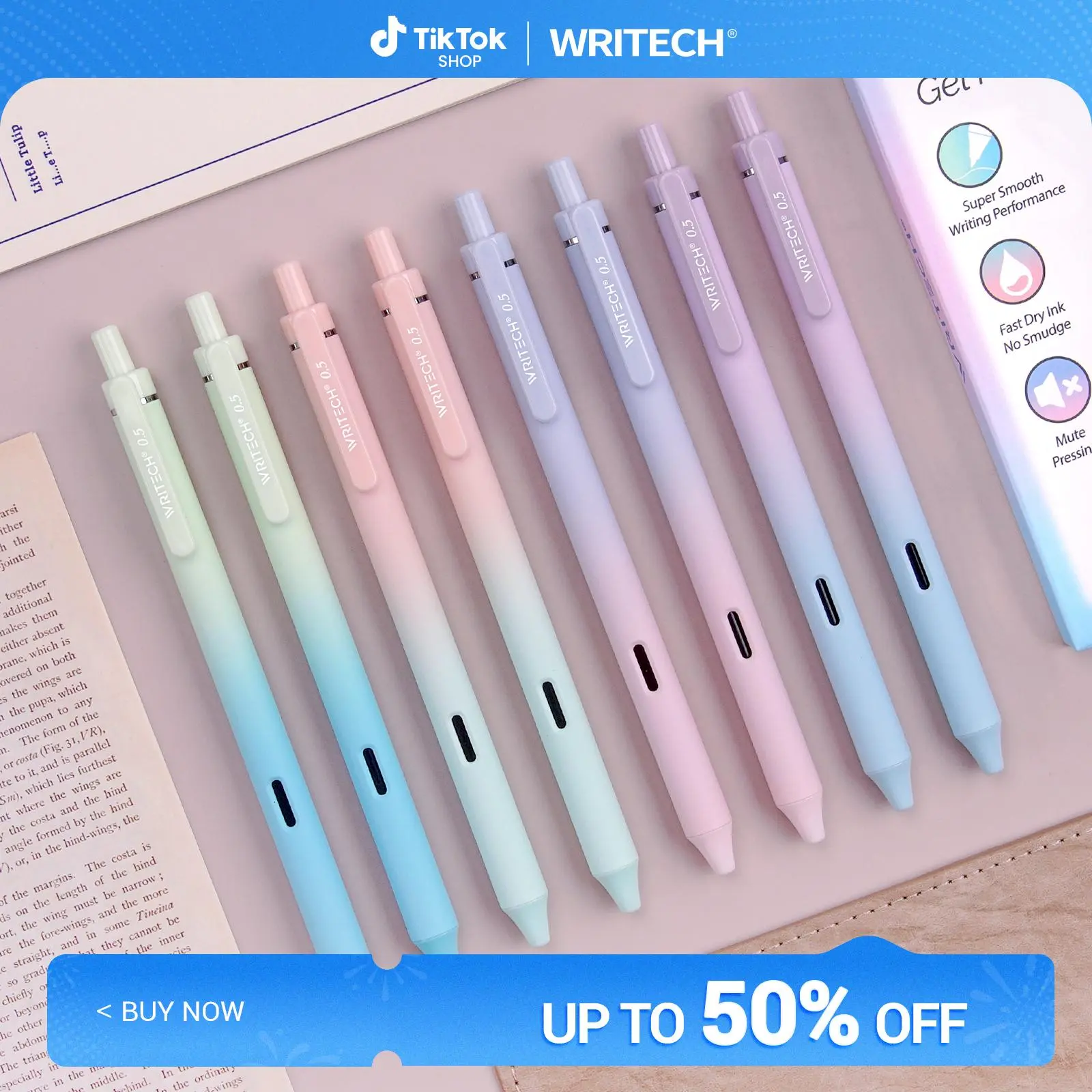 0.5mm Black Ink Gradient Color Barrel Pen