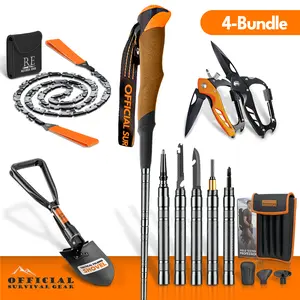 Survival Essentials 4-Piece Outdoor Gear Bundle with TrailGuard Walking Stick