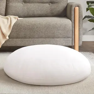 Round Floor Pillow Insert, Large Thick Meditation Cushion, 32 Inch Circular Seating Cushions, Memory  Added,