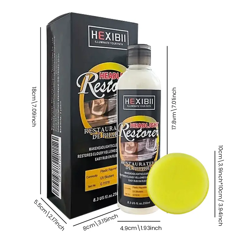 HEXlBll Car Headlight Restore and Cleaner,Removes Dullness, Yellowing and Oxidation,Automotive Headlight Restorer