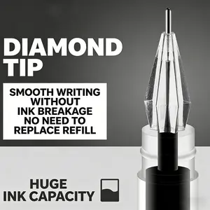 10pcs Diamond-Hard Tungsten Tip Gel Pens, 360° Smooth Writing, No Ink Smudges, Ideal for Office & School Use