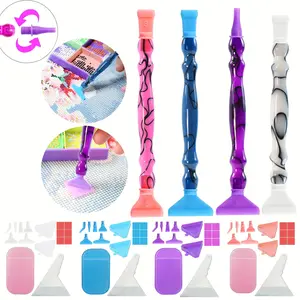 17-Piece Ergonomic Diamond Painting Art Drill Pen Set, Includes Screw Diamond Brush Tips Holder Tool Accessories, Adult Diamond Art Pens, Diamond Art Tools