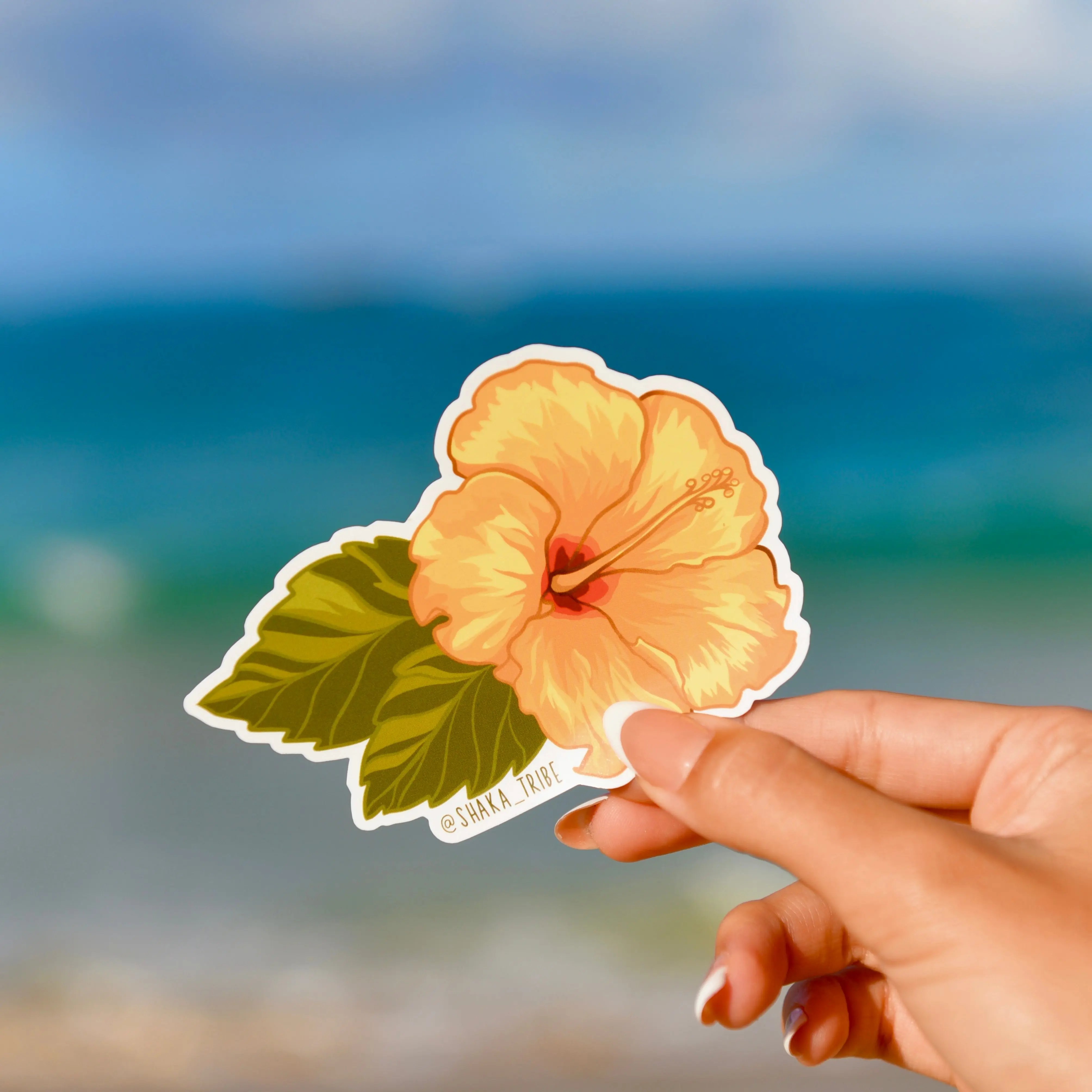 Happiness - Yellow Hibiscus Sticker