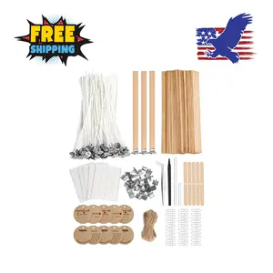 130 Pcs Candle Wicks for Candle Making Kit: 100 Cotton & 30 Wood Wicks with Complete Tool Set