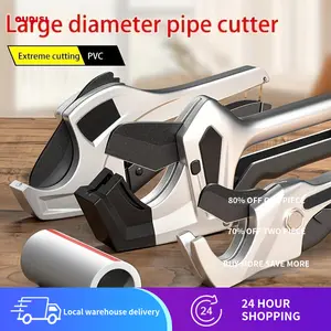 1 Multi-functional Durable Sharp Cutter - Suitable for PVC Plastic Water Pipes, etc., Wear-resistant SK5 Alloy Steel Blade, Teflon Coating, Large Opening 35mm, Household and Industrial Use