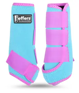 Jeffers Expression Neon Protective Boots for Horses Straps Style