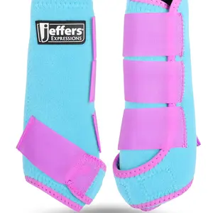 Jeffers Expression Neon Protective Boots for Horses Straps Style