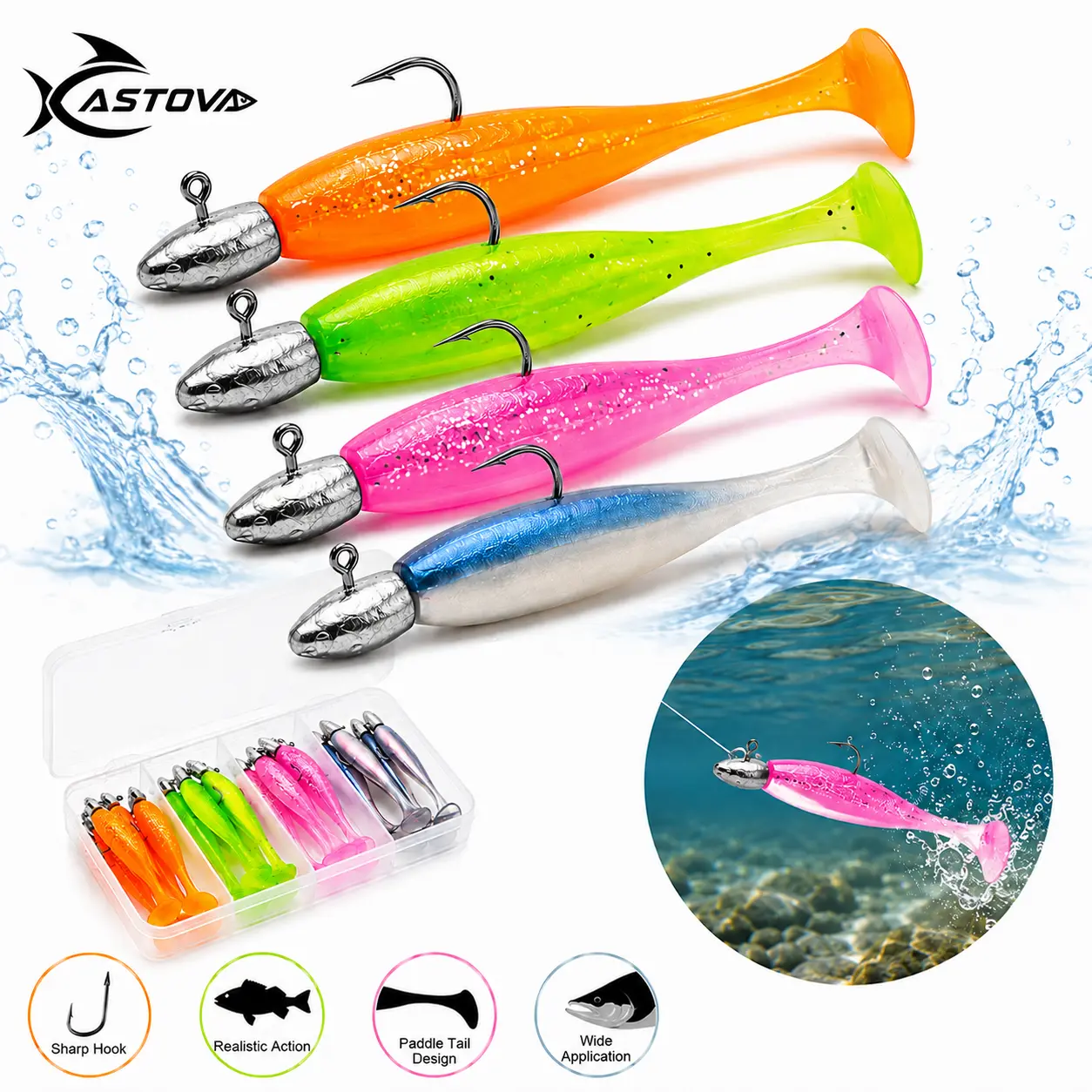 16pcs Soft Fishing Bait Set - Artificial Lure Kit for Barracuda, Perch - Outdoor Fishing Gear, Supplies, Equipment accessory