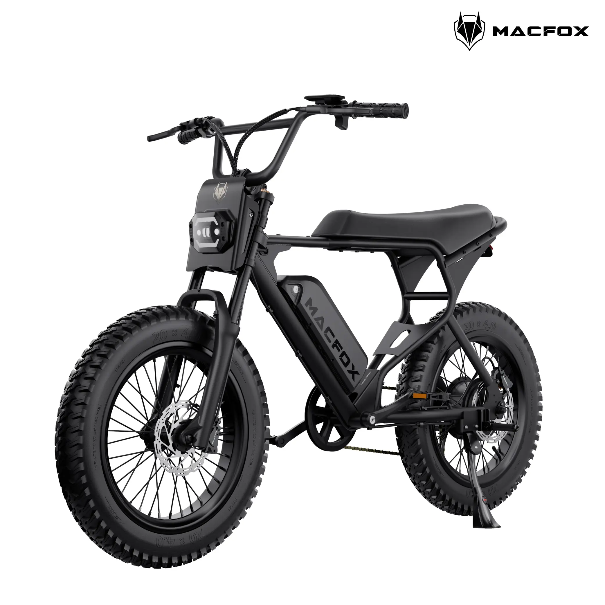 MACFOX X1S Fat Tire E-Bike for Teens, 500W Peak Motor, 20 MPH Class 2, UL 2849 Certified, Hydraulic Brakes, Front Suspension, Up to 56-Mile Dual-Battery Range