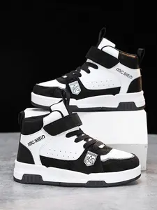 Girls' Spring/autumn Sneakers, Anti-Slip Wear-Resistant Tpr Sole, Colorblock Design, Adjustable Velcro, Casual School Sports Shoes, Non Slip Trainers