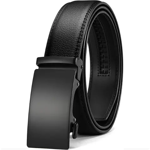 Men's Belt Leather Ratchet Belt for Men Dress Casual Every Day with Adjustable Buckle, Trim to Fit  (Fits Size 36 Waist) Fashion Belt Design Leather Belts