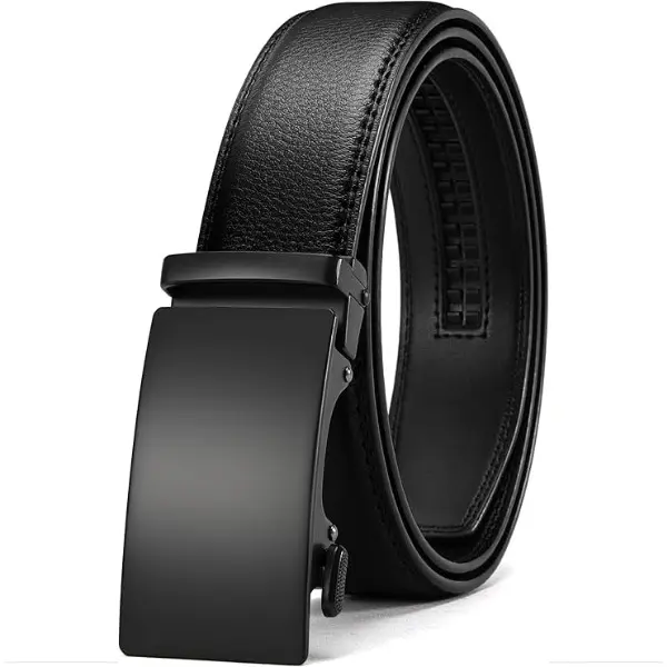 Men's Belt Leather Ratchet Belt for Men Dress Casual Every Day with Adjustable Buckle, Trim to Fit (Fits Size 36 Waist) Fashion Belt Design Leather Belts