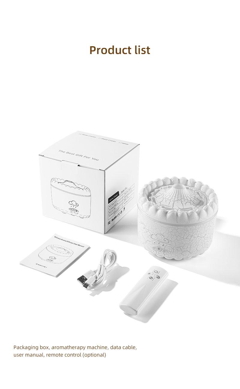 New volcano aromatherapy machine desktop essential oil diffuser double spray flame humidifier home night light ornament wireless remote control hu