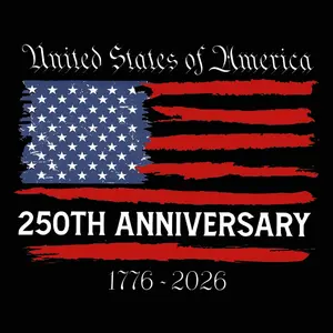 1776-2026 250th Anniversary of The Independence of USA Sticker, American Flag Patriotic Vinyl Sticker, Bumper Decal for Car, Windows, Refrigerator (10*13cm)