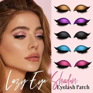 1Pair Eye Shadow Eyelash Patches Self-adhesive Eyeliner Eyeshadow Stickers Reusable Instant Eyeshadow Stickers Cosmetic Tools