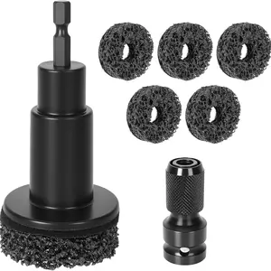 7-Piece Wheel HUB Cleaning Kit, Wheel Bolt Cleaner Set, Quick Removal Tool for Studs and Rotor, Fits 1.27cm Wrench or Drill, Car Repair Tools