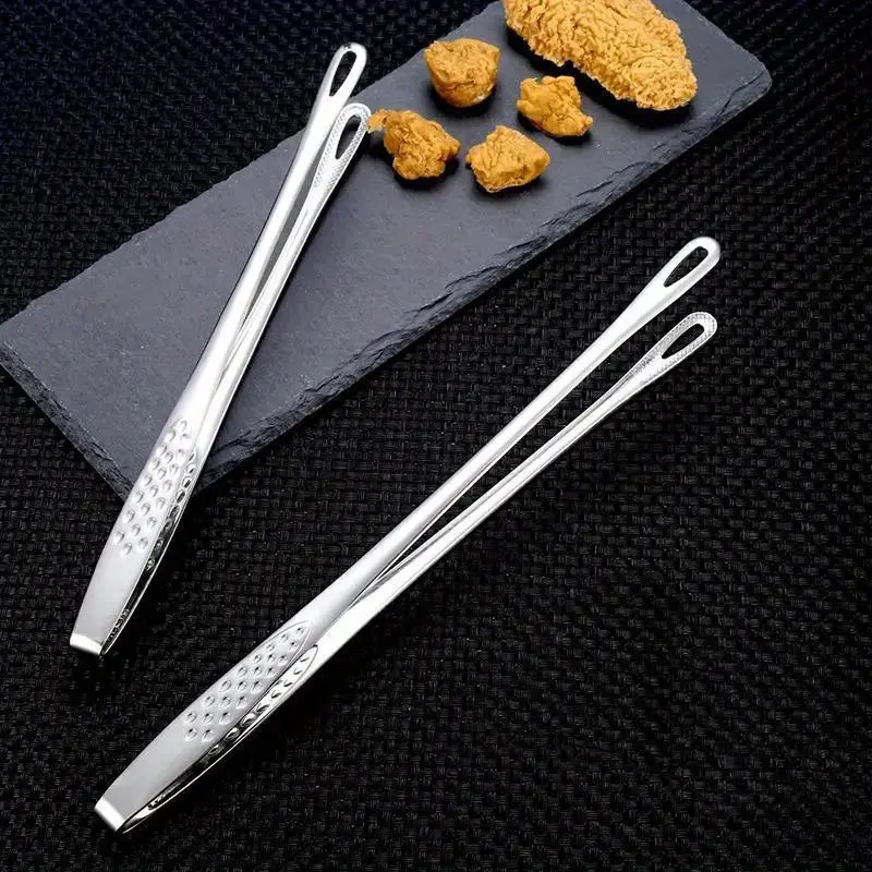 2pcs Stainless Steel Food Tongs Long Handle Non-Slip Barbecue Tongs Steak Tongs Kitchen Cooking Tools kitchen accessories Barbecue Utensils