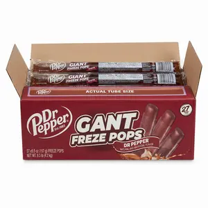 Dr Pepper Giant Freeze Pops 27 Pack, Jumbo 15 Inch+ Frozen Ice Pops Classic Soda Flavor Dr Pepper Giant Freeze Pops 27 Pack, Jumbo 15 Inch+ Frozen Ice Pops Classic Soda Flavor
