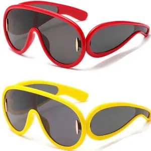 Vintage Style Retro 2pc Gladiator Sunglasses Fashionable Block Oversized Face Shield Frames Wrap Around Sun Glasses Full Large Frames Unisex Accessories Men and Women
