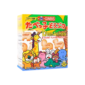 GINBIS Japanese Animal Cookies - Coconut Flavor 50g | Crunchy & Delicious Snack GINBIS Japanese Animal Cookies - Coconut Flavor 50g | Crunchy & Delicious Snack