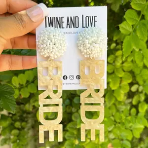 Pearly Bride Beaded Stud Earrings