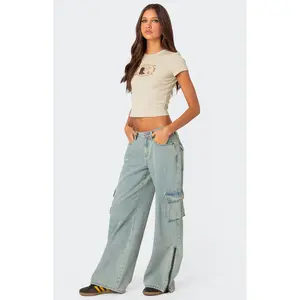 Edikted Women's Andi Low Rise Cargo Jeans