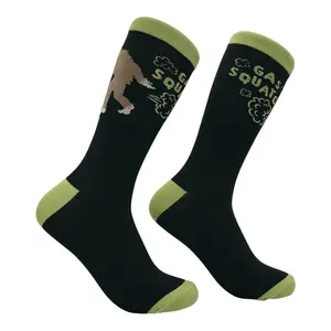 Men's Gassquatch Socks Funny Sarcastic Farting Bigfoot Graphic Novelty Footwear for Men Funny Graphic Socks Comfortable Fitted Spandex Cotton