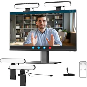 Video Conference Lighting, Webcam Light with Remote &  Control, 3 Color Temperature, 10 Level Brightness, Zoom Light for , Video Calls, Live Streaming, Podcast, Studio (2-Pack)