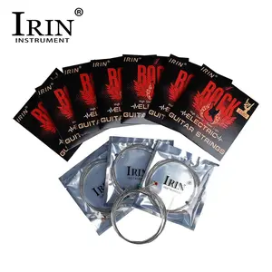 Irin Electric Guitar Strings Nickel Alloy Silver Color E680 Hard Box Set of 10, Professional Performance Guitar Strings 009-042