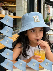 1PC A-Z Letter Fisherman Hat, Outdoor Sun Protection Bucket Cap, Summer Shade Sun Hat, Suitable for Ages 8 and Above