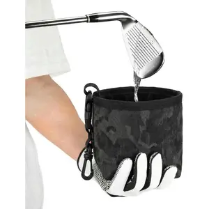 Golf Club & Ball Cleaner Bag, Portable Golf Club Cleaning Pouch with  Liner & Clip,  Golf Cleaning Accessory for Golf Bags