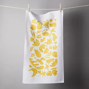 'Organic Shapes' Tea Towel