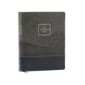 The Prayer Bible: Pray God’s Word Cover to Cover (NIV, Black/Gray Leathersoft, Red Letter, Comfort Print) by Thomas Nelson [Leatherbound Book]