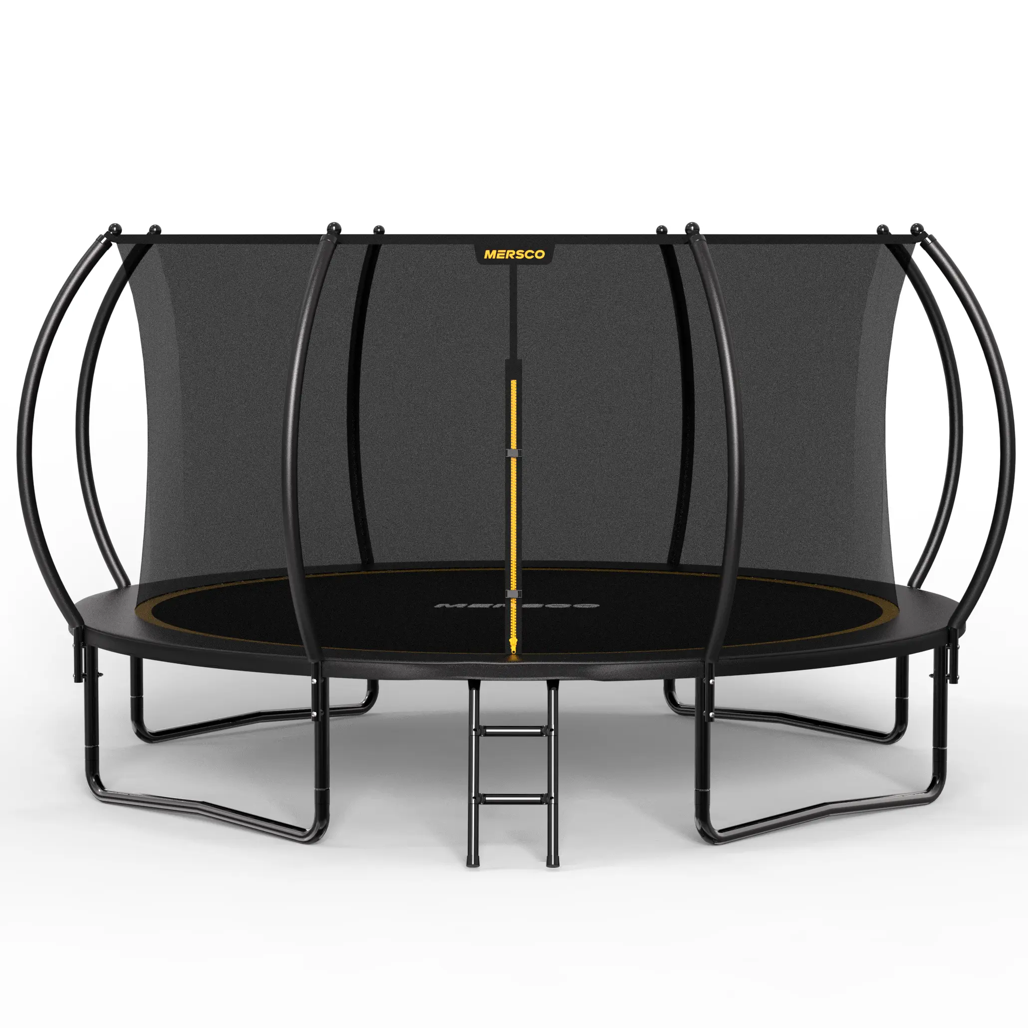 MERSCO Outdoor Heavy Duty Trampoline (10FT/12FT/14FT Options) with Safety Enclosure & Ladder, ASTM-Approved, Anti-Rust Coated Frame, Enhanced Weight Capacity, 2-Year Worry-Free, All-Weather for Family Fun