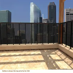 2025 New Black Stair Safety Net Heavy Duty Balcony Guardrail Net Anti Cat Dog Fall Protection Decorative Mesh Outdoor Indoor Use All Year Round